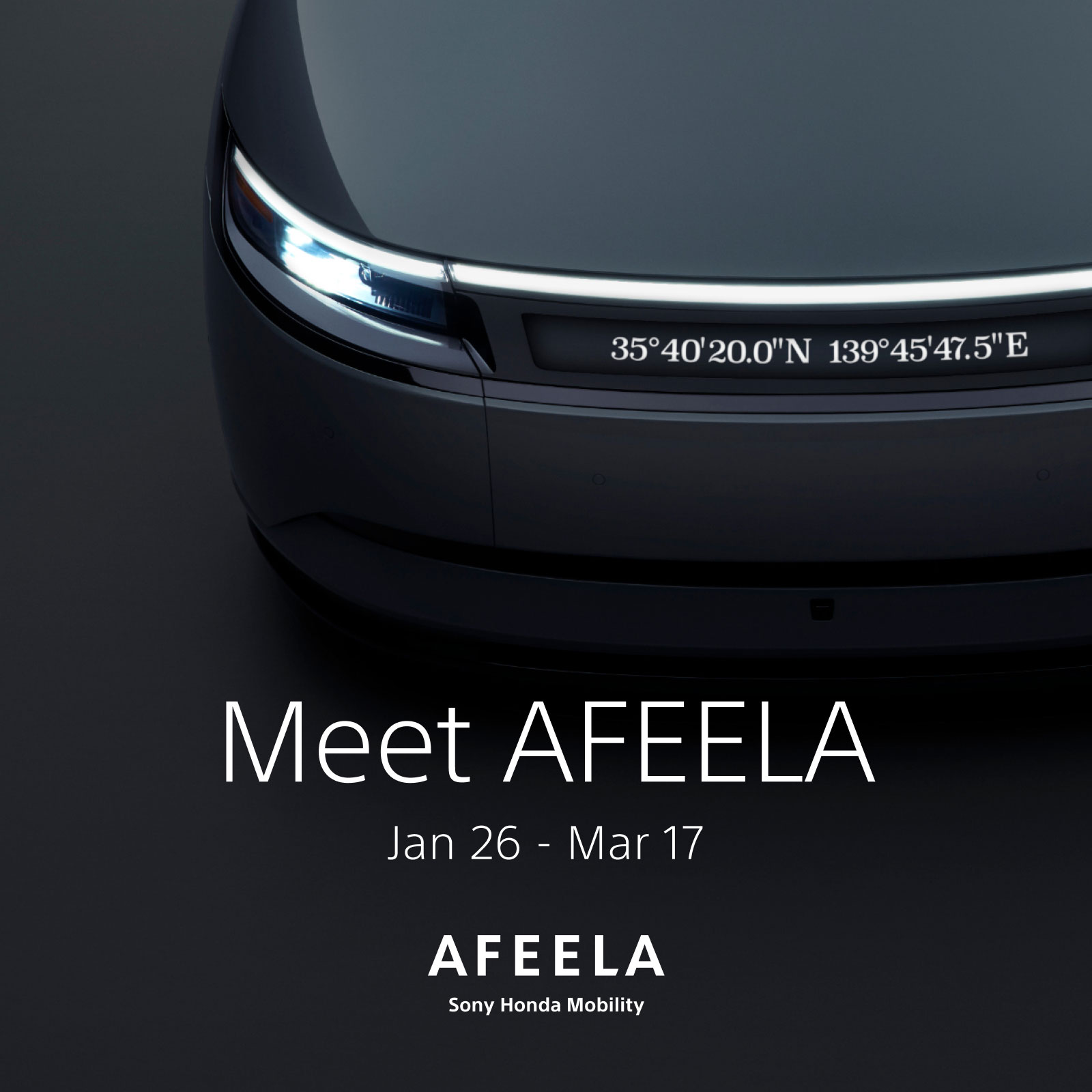Key visual of “Meet AFEELA.”
